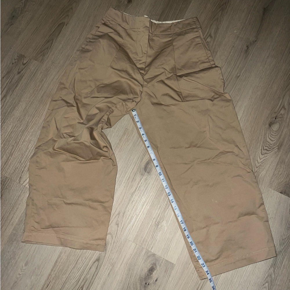 Zara Tan High Waisted Pleated Ankle Pants Size L - Picture 4 of 14